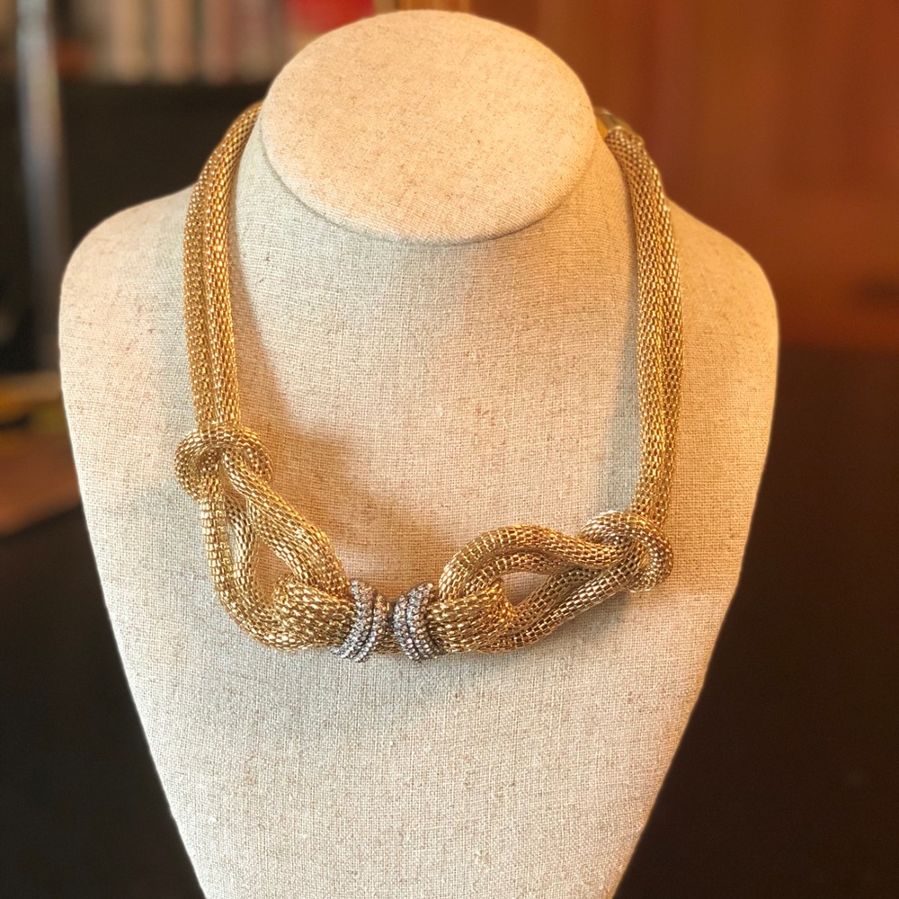 SOLD✔️ Stella & Dot gold and silver mesh necklace